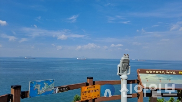 솔향기길 1코스에서 바라본 서해바다 모습.(사진=이영채기자)