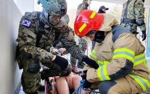 특전사 귀성부대 멧돼지대대, ’23년 군·소방 합동 재난대응훈련 진행