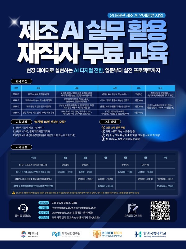 평택, '제조 AI 실무 활용 재직자 교육' 실시