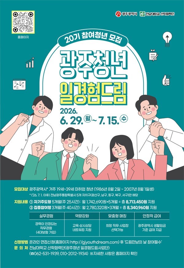 광주시, 청년 일경험드림 20기 참여자 400명 모집 - 뉴스 썸네일 이미지