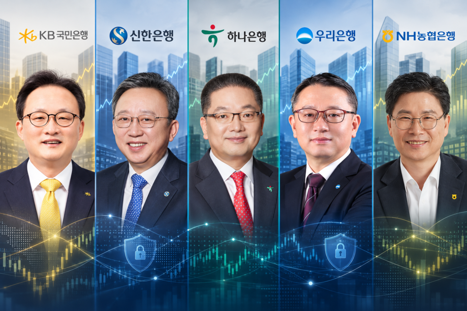 5대 은행장, 연임 가를 키워드 '실적·금융사고·해킹' - 뉴스 썸네일 이미지